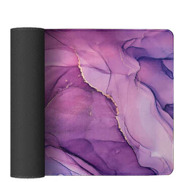 Desk pad for mouse keyboard Anti-slip gaming protective mat XXL 90x40 Alogy Marble purple