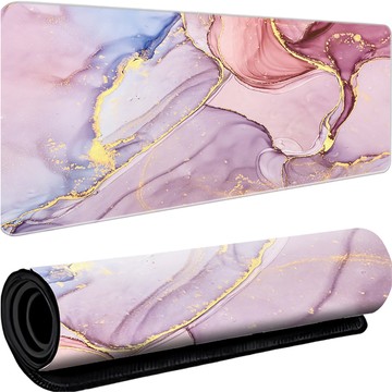 Desk pad for mouse keyboard Anti-slip gaming protective mat xxl 88x40 Alogy Marble Pink