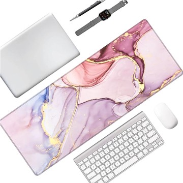 Desk pad for mouse keyboard Anti-slip gaming protective mat xxl 88x40 Alogy Marble Pink