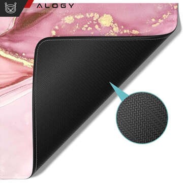 Desk pad for mouse keyboard Anti-slip gaming protective mat xxl 88x40 Alogy Marble Pink