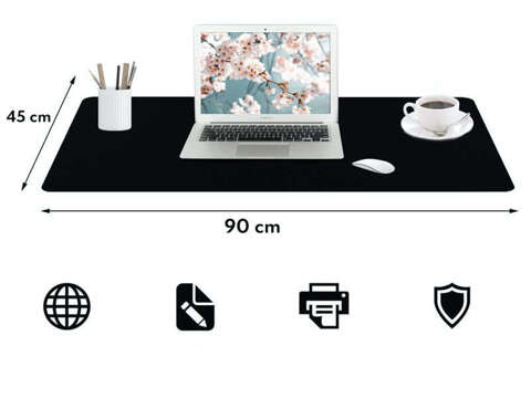 Desk pad table protective mat 90x45cm Black