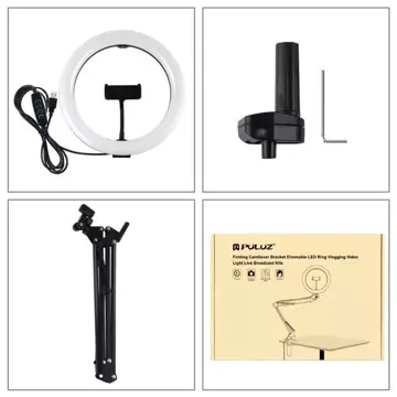 Desktop stand / tripod for LED clip 26cm vlog / stream Puluz for phone PKT3090B