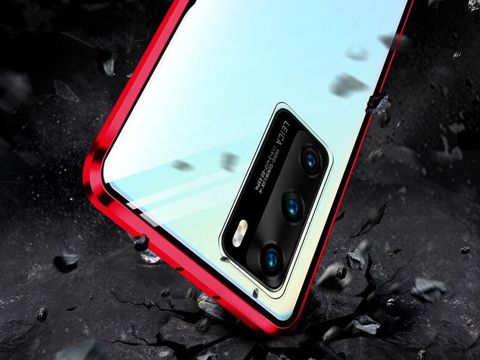 Double-sided Dr.Fit magnetic glass case for Huawei P40 Red