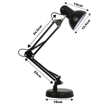 Drawing Desk Lamp Night Lamp E27 LED Lampshade for Desk Adjustable Black