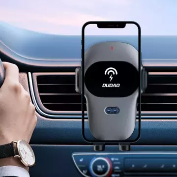 Dudao car holder with built-in Qi 15W wireless charger gray (F20xs)