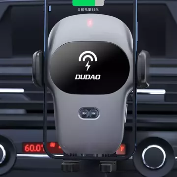 Dudao car holder with built-in Qi 15W wireless charger gray (F20xs)