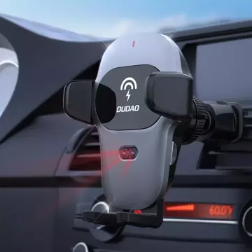 Dudao car holder with built-in Qi 15W wireless charger gray (F20xs)