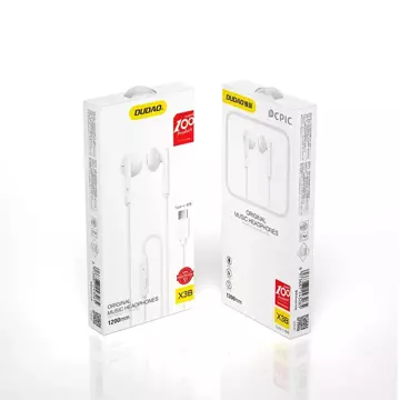 Dudao wired headphones USB Type C 1.2m white (X3B-W)