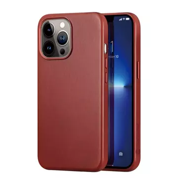 Dux Ducis Naples case for iPhone 13 Pro Max leather case (MagSafe compatible) red