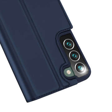 Dux Ducis Skin Pro Flip Protective Leather Case for Samsung Galaxy S22 Plus Navy Glass