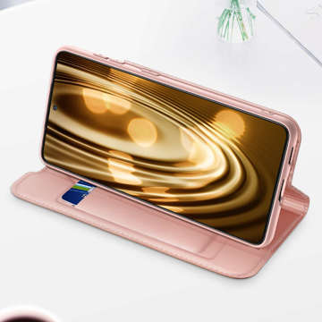 Dux Ducis Skin Pro Leather Flip Protective Case for Samsung Galaxy S22 Pink Glass