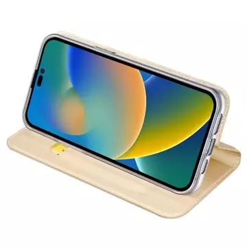 Dux Ducis Skin Pro holster case cover with flip iPhone 14 Pro gold