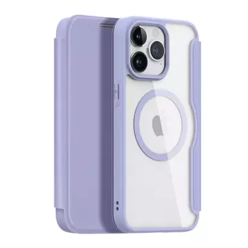 Dux Ducis Skin X Pro Case for Apple iPhone 15 Pro Max Magnetic MagSafe Cover with Flip - Purple