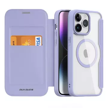 Dux Ducis Skin X Pro Case for Apple iPhone 15 Pro Max Magnetic MagSafe Cover with Flip - Purple