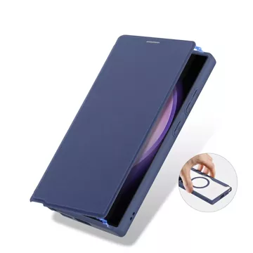 Dux Ducis Skin X Pro case for Samsung S24 Ultra with magnetic ring and flap - blue