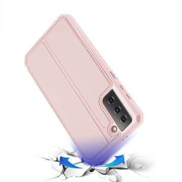 Dux Ducis Skin X Protective Flip Leather Case for Galaxy S21 5G Pink Glass