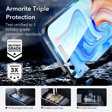 ESR Armorite tempered glass for Apple iPhone 15 Plus Black