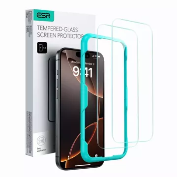 ESR Tempered Glass 2-Pack for iPhone 16 Clear