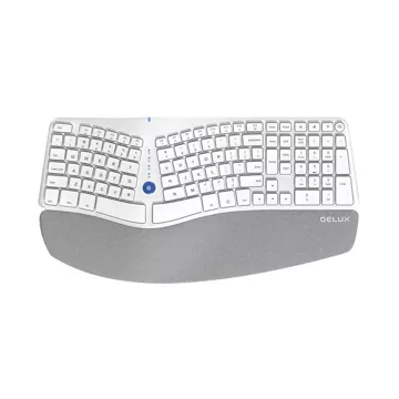 Ergonomic Delux Wireless Keyboard GM901D BT 2.4G (White)