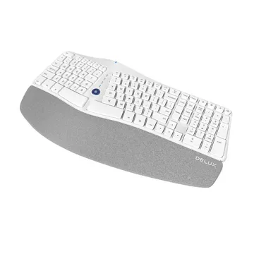 Ergonomic Delux Wireless Keyboard GM901D BT 2.4G (White)