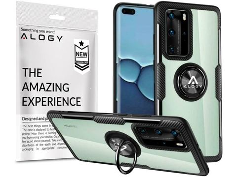 Etui Alogy Ring Holder Clear Armor do Huawei P40 Pro czarne