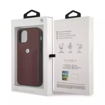 Etui BMW BMHCP12MRSPPR do Apple iPhone 12/ 12 Pro 6,1" hardcase Leather Curve Perforate