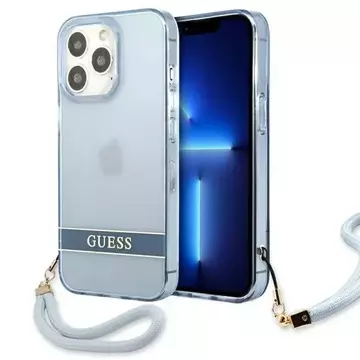 Etui Guess GUHCP13LHTSGSB do Apple iPhone 13 Pro / 13 6,1" niebieski/blue hardcase Translucent Stap