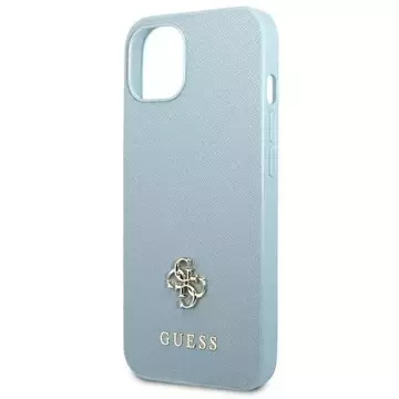 Etui Guess GUHCP13MPS4MB do Apple iPhone 13 6,1" niebieski/blue hardcase Saffiano 4G Small Metal Logo