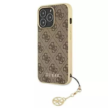 Etui Guess GUHCP13XGF4GBR do Apple iPhone 13 Pro Max 6,7" brązowy/brown hardcase 4G Charms Collection