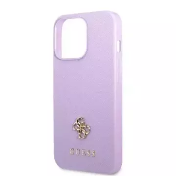 Etui Guess GUHCP13XPS4MU do Apple iPhone 13 Pro Max 6,7" purpurowy/purple hardcase Saffiano 4G Small Metal Logo