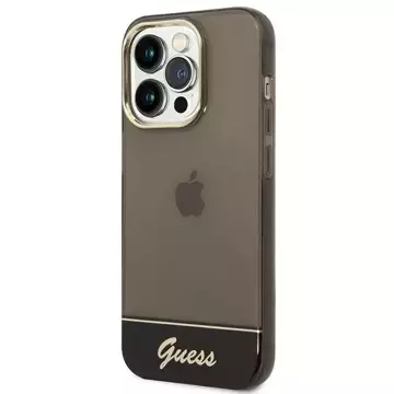 Etui Guess GUHCP14LHGCOK do Apple iPhone 14 Pro 6,1" czarny/black hardcase Translucent