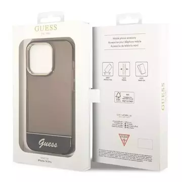 Etui Guess GUHCP14LHGCOK do Apple iPhone 14 Pro 6,1" czarny/black hardcase Translucent