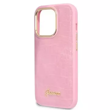 Etui Guess GUHCP14LHGCRHP do iPhone 14 Pro 6,1" hardcase Croco Collection