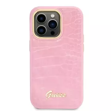 Etui Guess GUHCP14LHGCRHP do iPhone 14 Pro 6,1" hardcase Croco Collection