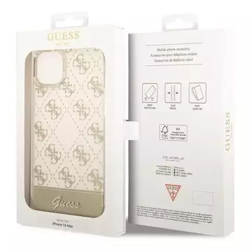 Etui Guess GUHCP14MHG4MHG do Apple iPhone 14 Plus 6,7" złoty/gold hardcase 4G Pattern Script