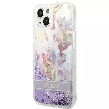 Etui Guess GUHCP14MLFLSU do Apple iPhone 14 Plus 6,7" fioletowy/purple hardcase Flower Liquid Glitter