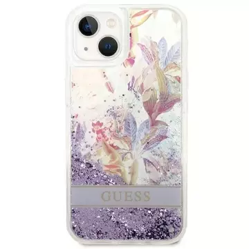 Etui Guess GUHCP14MLFLSU do Apple iPhone 14 Plus 6,7" fioletowy/purple hardcase Flower Liquid Glitter