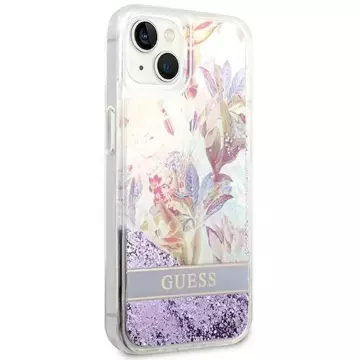 Etui Guess GUHCP14MLFLSU do Apple iPhone 14 Plus 6,7" fioletowy/purple hardcase Flower Liquid Glitter