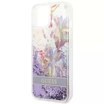 Etui Guess GUHCP14MLFLSU do Apple iPhone 14 Plus 6,7" fioletowy/purple hardcase Flower Liquid Glitter