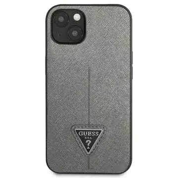 Etui Guess GUHCP14MPSATLG do Apple iPhone 14 Plus 6,7" srebrny/silver hardcase SaffianoTriangle Logo