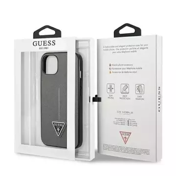 Etui Guess GUHCP14MPSATLG do Apple iPhone 14 Plus 6,7" srebrny/silver hardcase SaffianoTriangle Logo