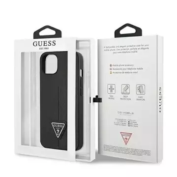 Etui Guess GUHCP14MPSATLK do Apple iPhone 14 Plus 6,7" czarny/black hardcase SaffianoTriangle Logo