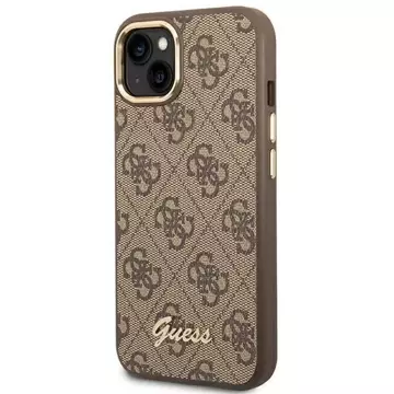 Etui Guess GUHCP14SHG4SHW do Apple iPhone 14 6,1" brązowy/brown hard case 4G Vintage Gold Logo