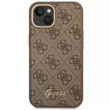 Etui Guess GUHCP14SHG4SHW do Apple iPhone 14 6,1" brązowy/brown hard case 4G Vintage Gold Logo