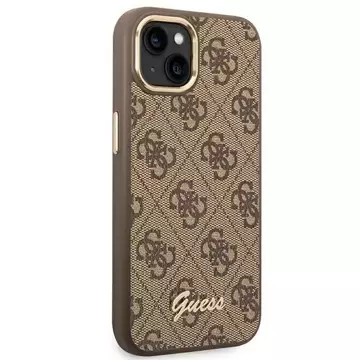 Etui Guess GUHCP14SHG4SHW do Apple iPhone 14 6,1" brązowy/brown hard case 4G Vintage Gold Logo