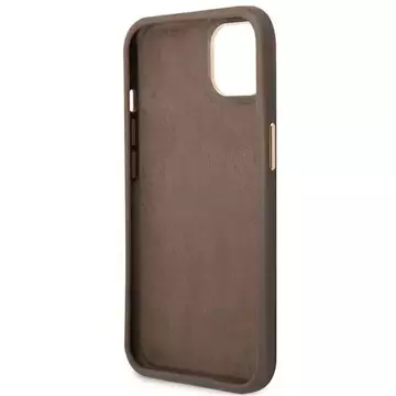 Etui Guess GUHCP14SHG4SHW do Apple iPhone 14 6,1" brązowy/brown hard case 4G Vintage Gold Logo