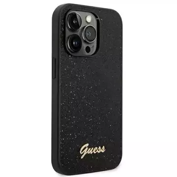 Etui Guess GUHCP14XHGGSHK do Apple iPhone 14 Pro Max 6,7" czarny/black hard case Glitter Script