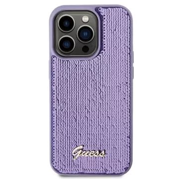 Etui Guess GUHCP15LPSFDGSU do iPhone 15 Pro 6.1" fioletowy/purple hardcase Sequin Script Metal