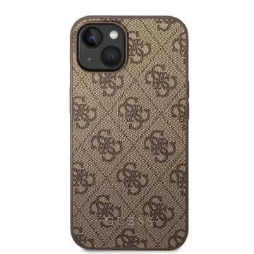 Etui Guess GUHCP15MG4GFBR do iPhone 15 Plus 6.7" hard case 4G Metal Gold Logo brązowy/brown