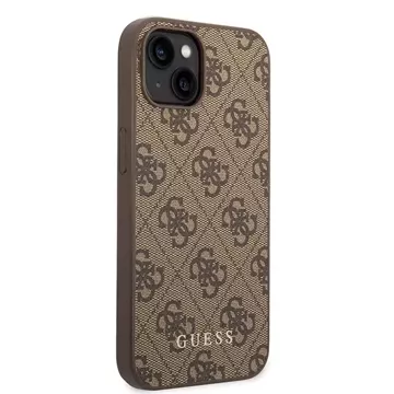 Etui Guess GUHCP15MG4GFBR do iPhone 15 Plus 6.7" hard case 4G Metal Gold Logo brązowy/brown